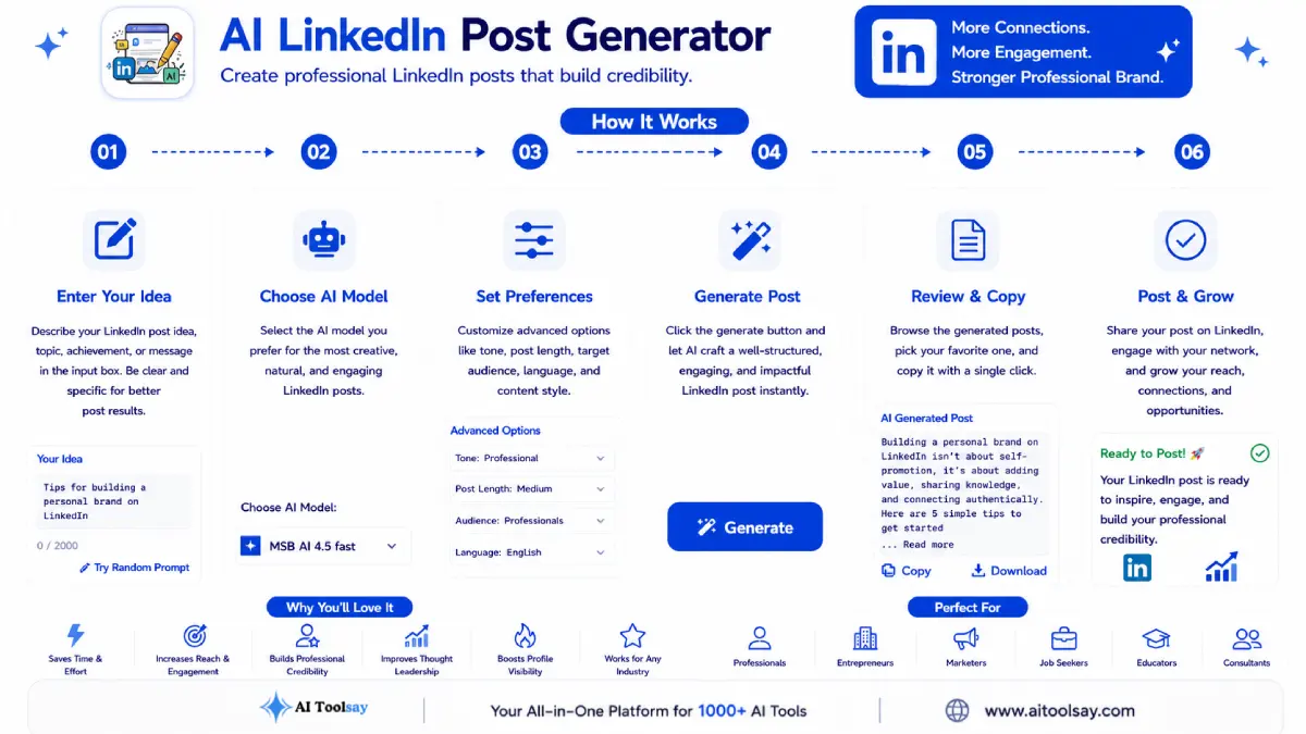 Step-by-Step Guide to Use AI LinkedIn Post Generator
